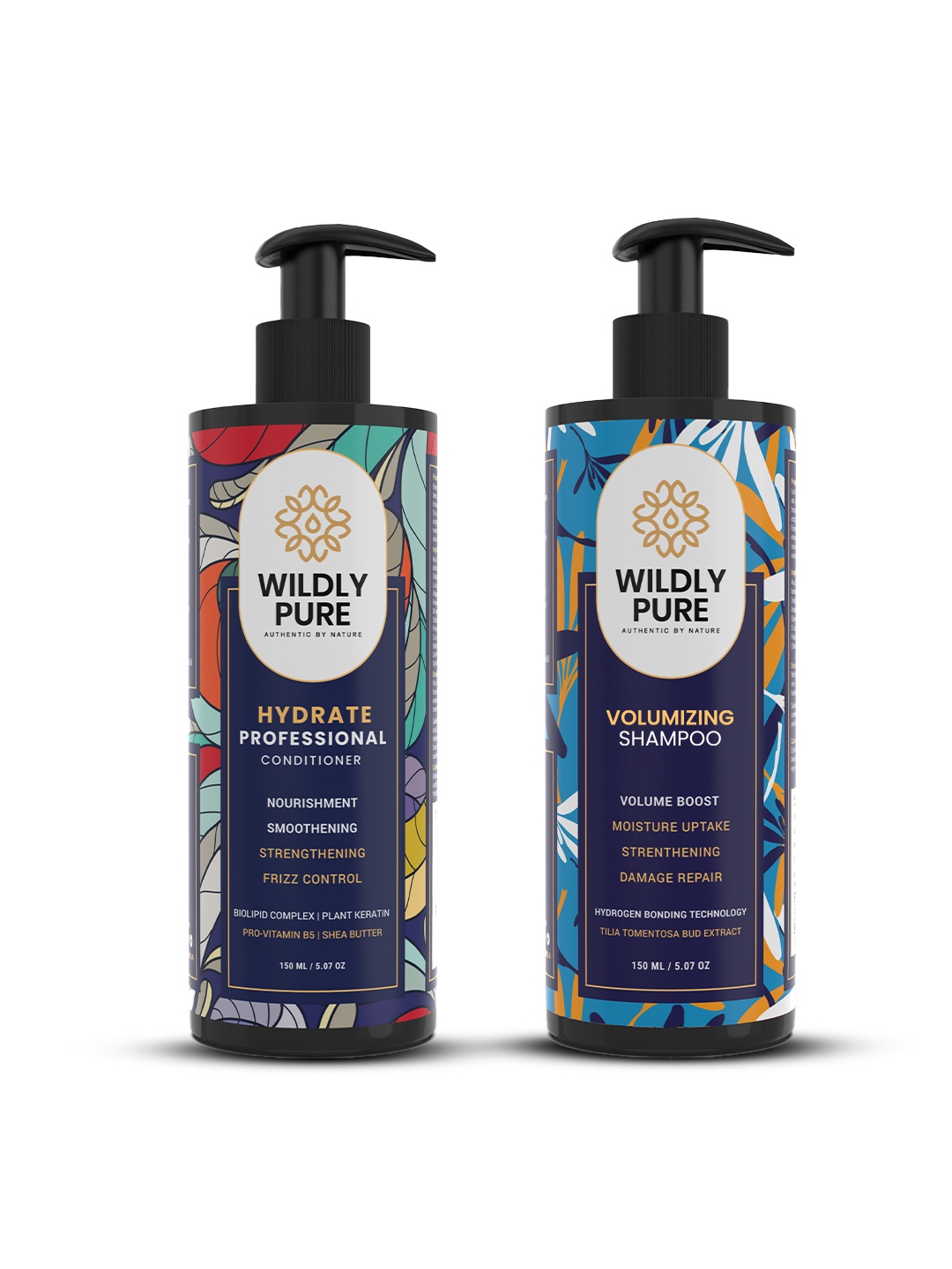 

Wildly Pure Lush Volumizing Shampoo & Hydrate Professional Conditioner Combo - 150 ml each, Multi
