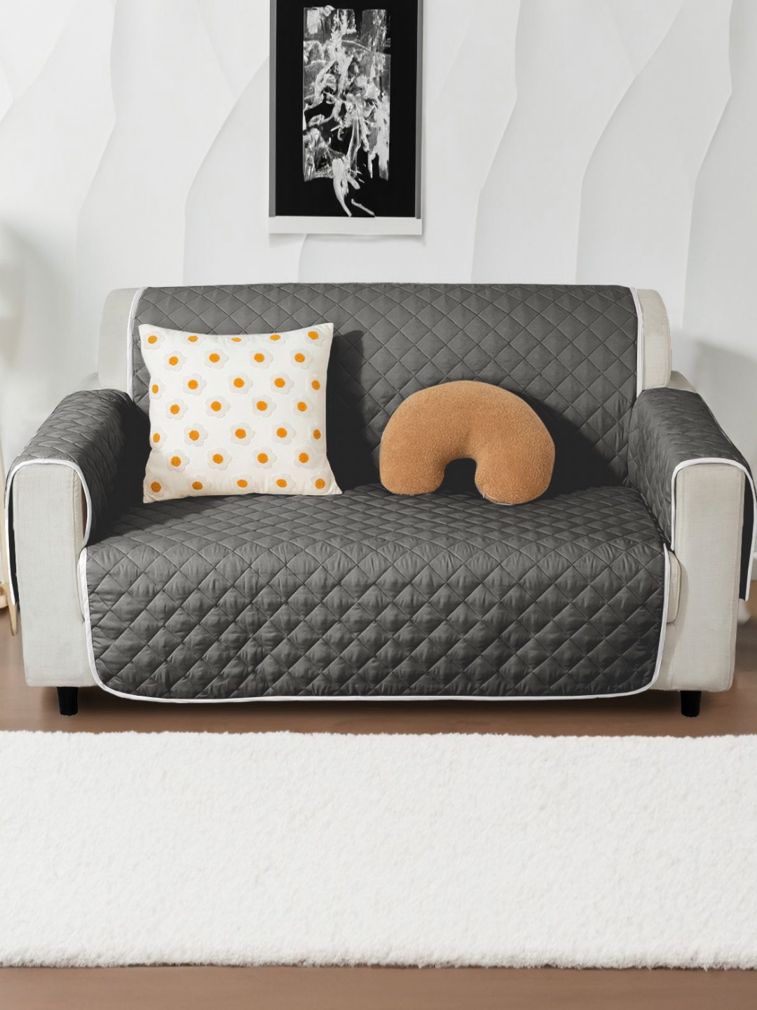 

Cortina Grey & Red Reversible 1 Seater Sofa Cover With Arms