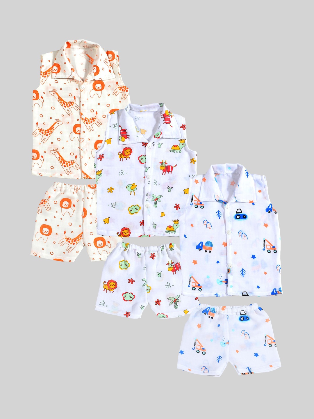 

BAESD Boys Printed Organic Cotton Shirt with Trousers, White
