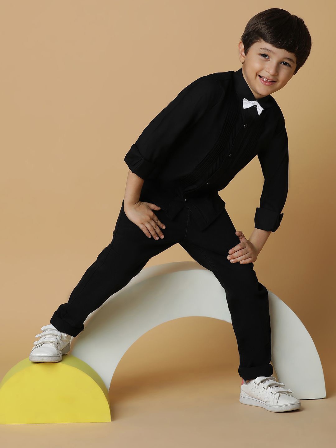 

TALES & STORIES Boys Opaque Casual Shirt, Black