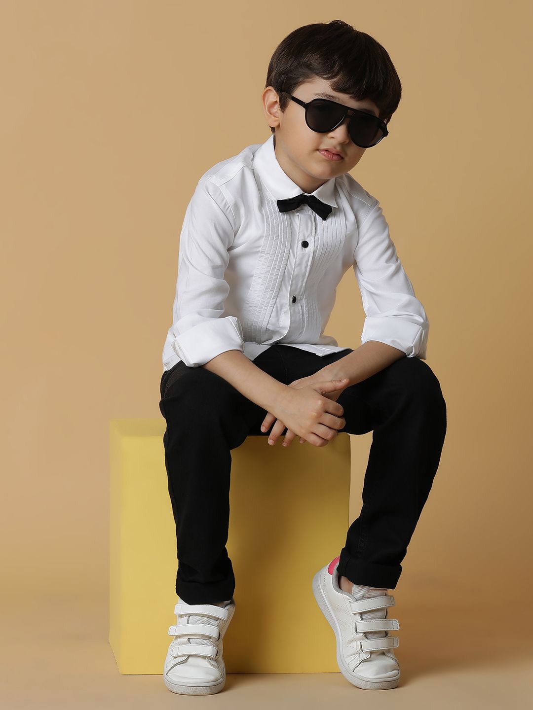 

TALES & STORIES Boys Opaque Casual Shirt, White