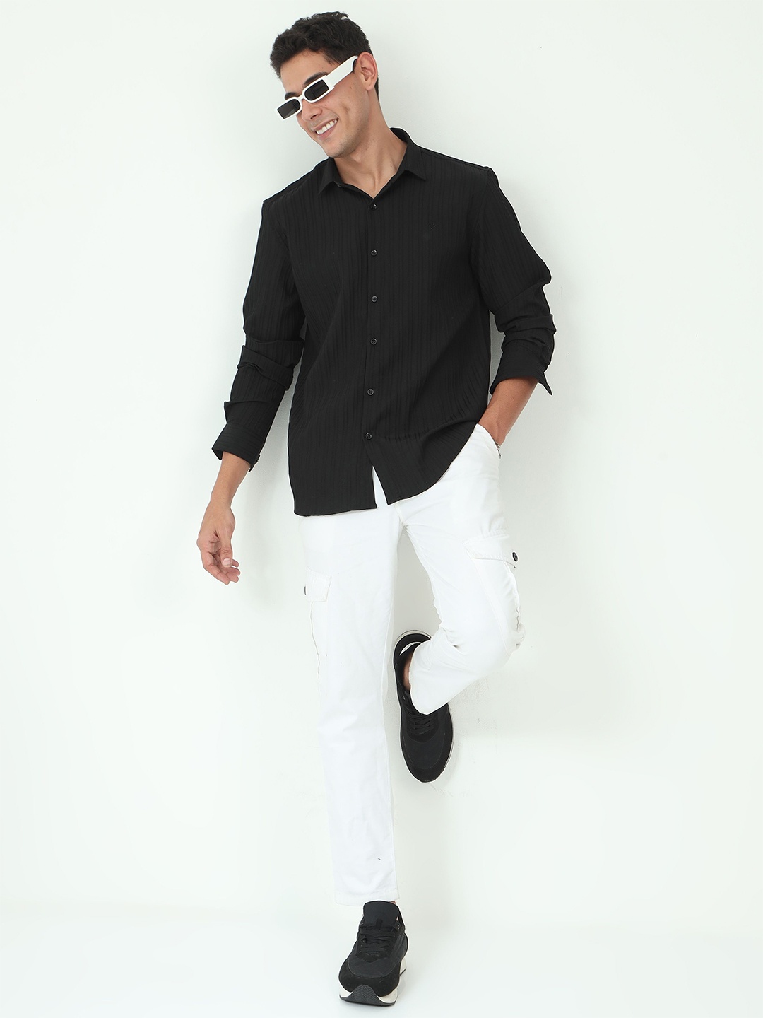 

SORATIA Men Opaque Casual Shirt, Black
