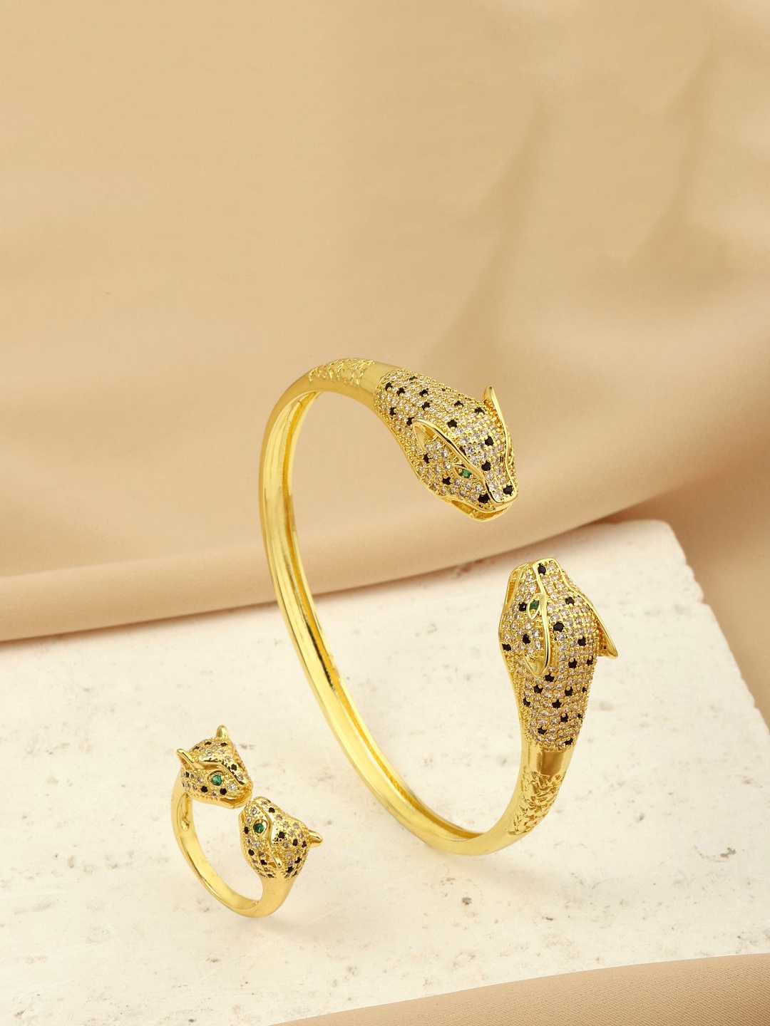 

SALTY Roaring Pride Stone Studded Jewellery Set, Gold