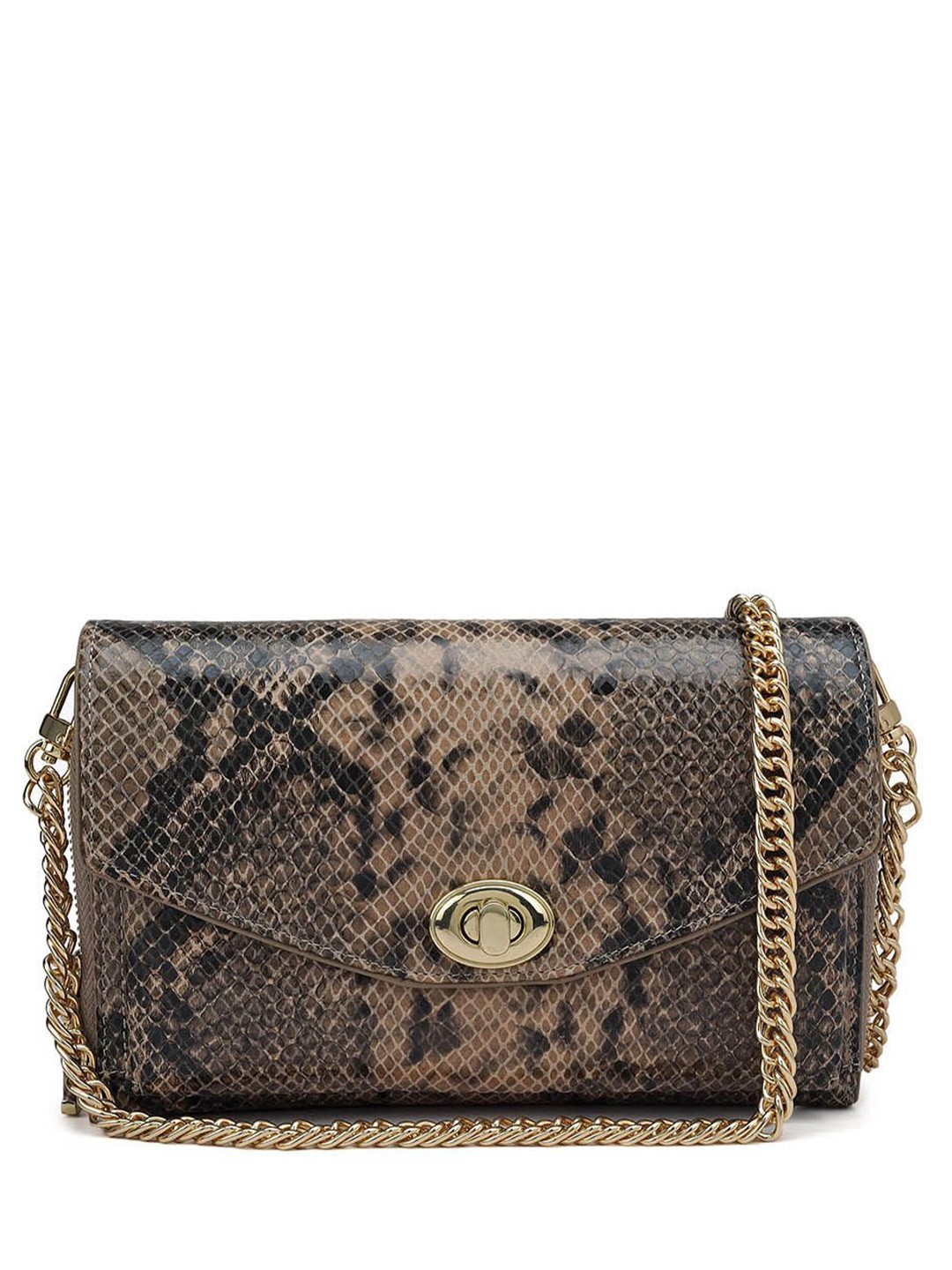 

Da Milano Women Geometric Printed Leather Two Fold Wallet, Grey