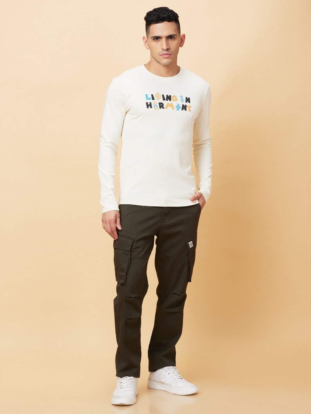 

Being Human Men Typography Printed Applique T-shirt, White