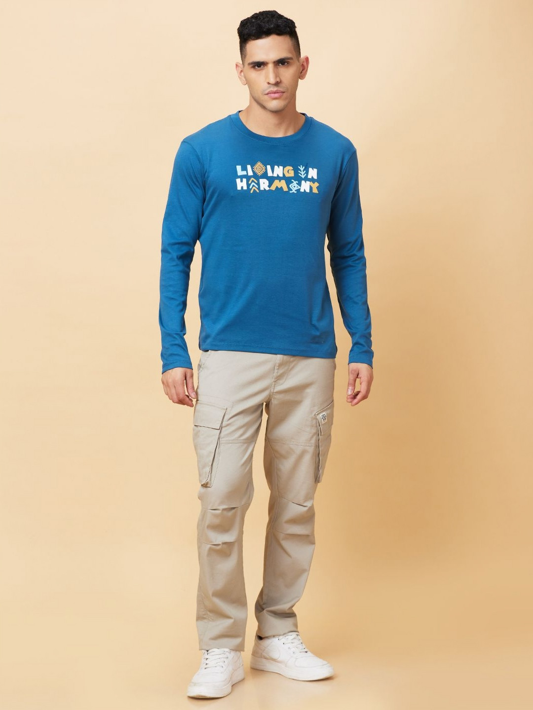 

Being Human Men Typography Printed Applique T-shirt, Green