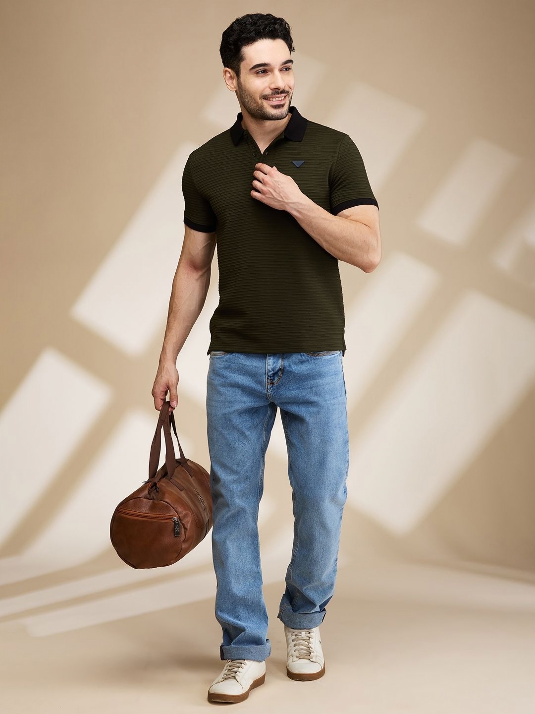 

Being Human Men Polo Collar T-shirt, Green
