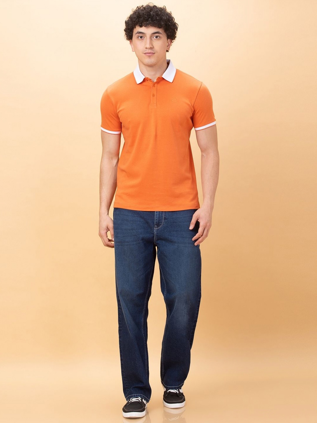 

Being Human Men Polo Collar Pockets T-shirt, Orange