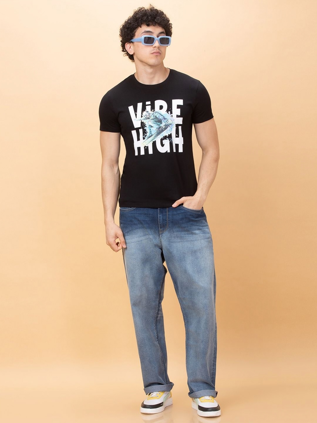 

Being Human Men Typography Printed Pockets Slim Fit T-shirt, Black