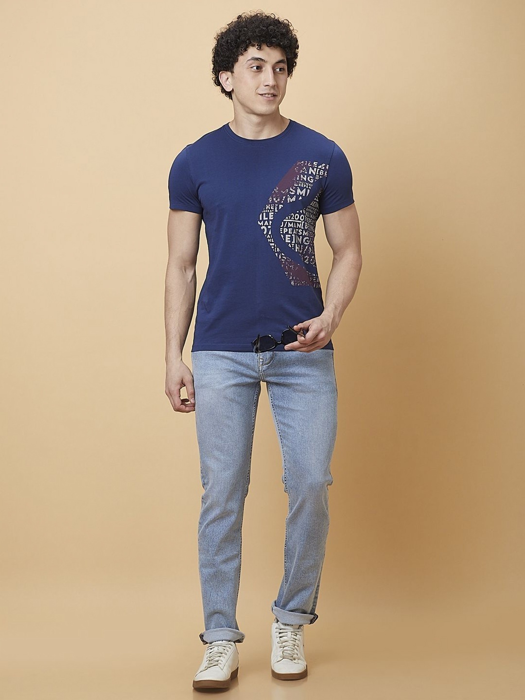 

Being Human Men Typography Printed Slim Fit T-shirt, Blue