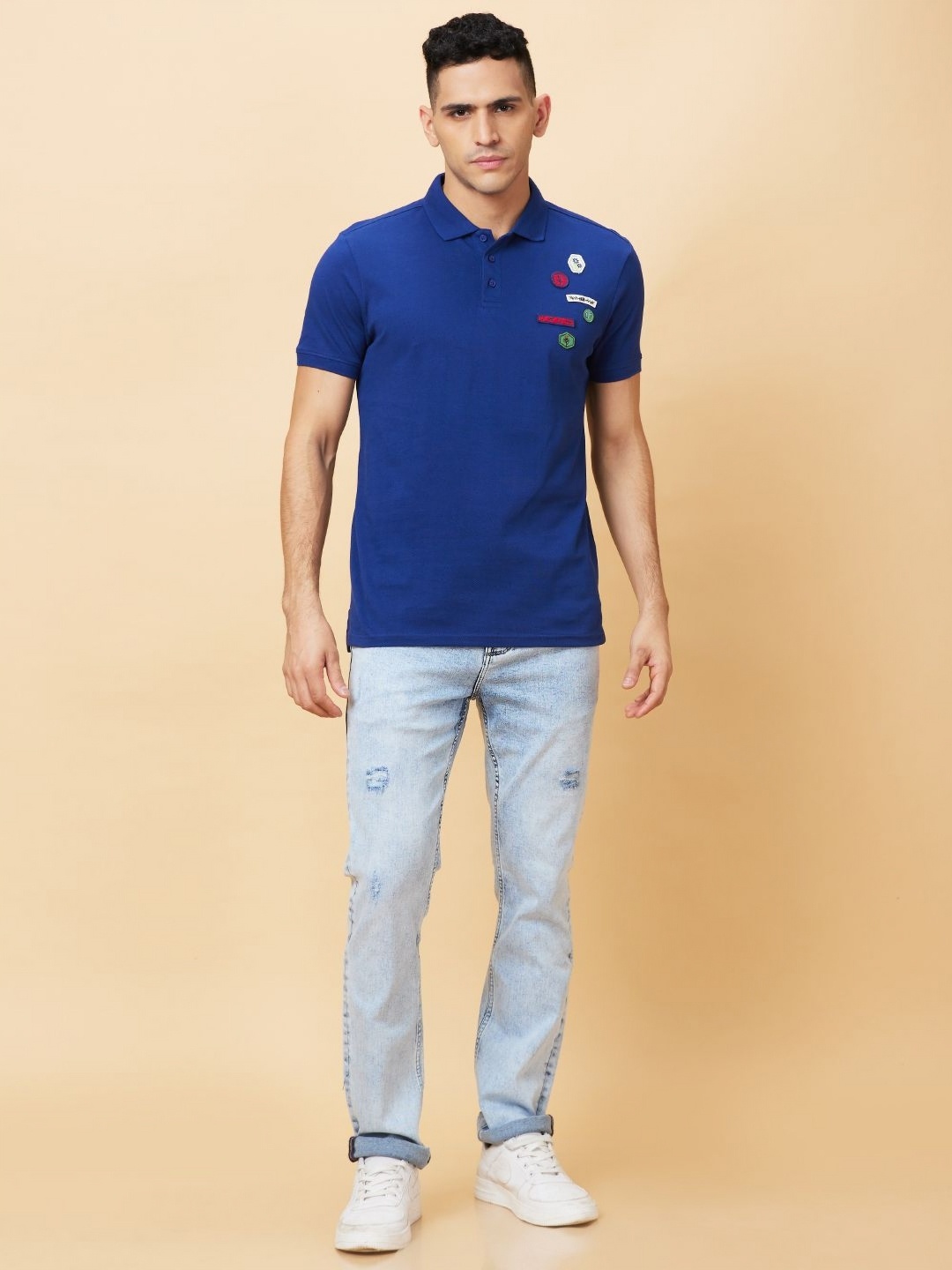 

Being Human Men Sports Polo Collar T-shirt, Blue