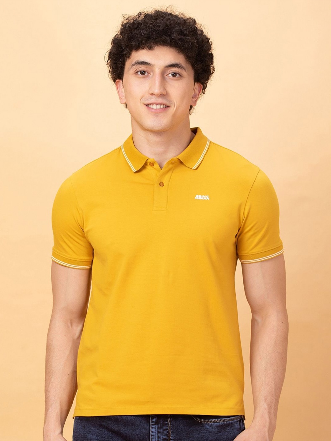 

Being Human Men Polo Collar T-shirt, Yellow