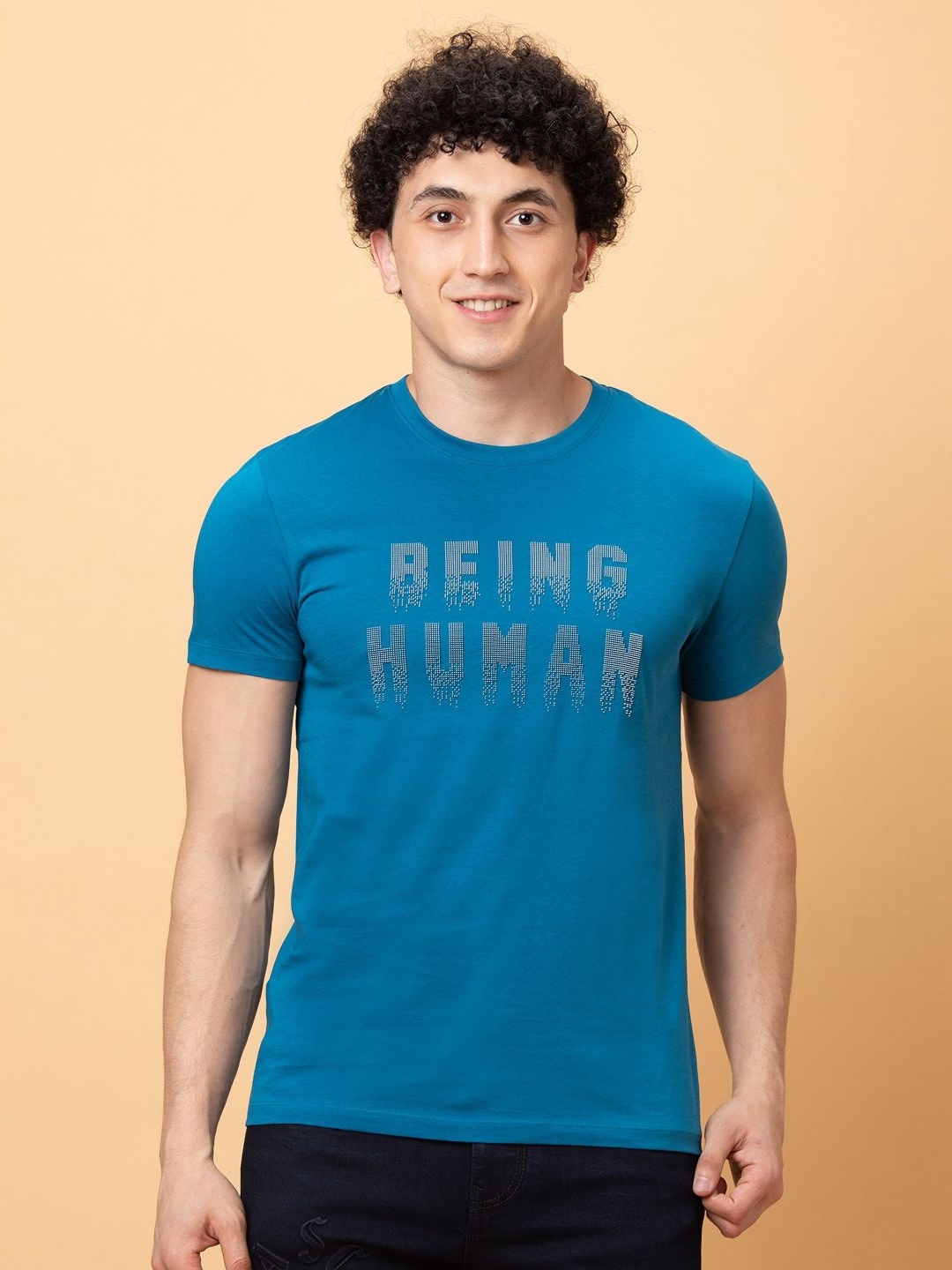 

Being Human Men Typography T-shirt, Green