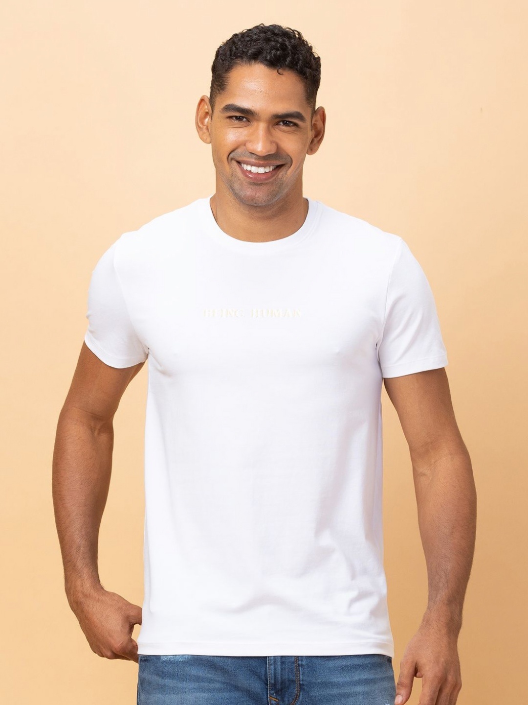 

Being Human Men Typography T-shirt, White