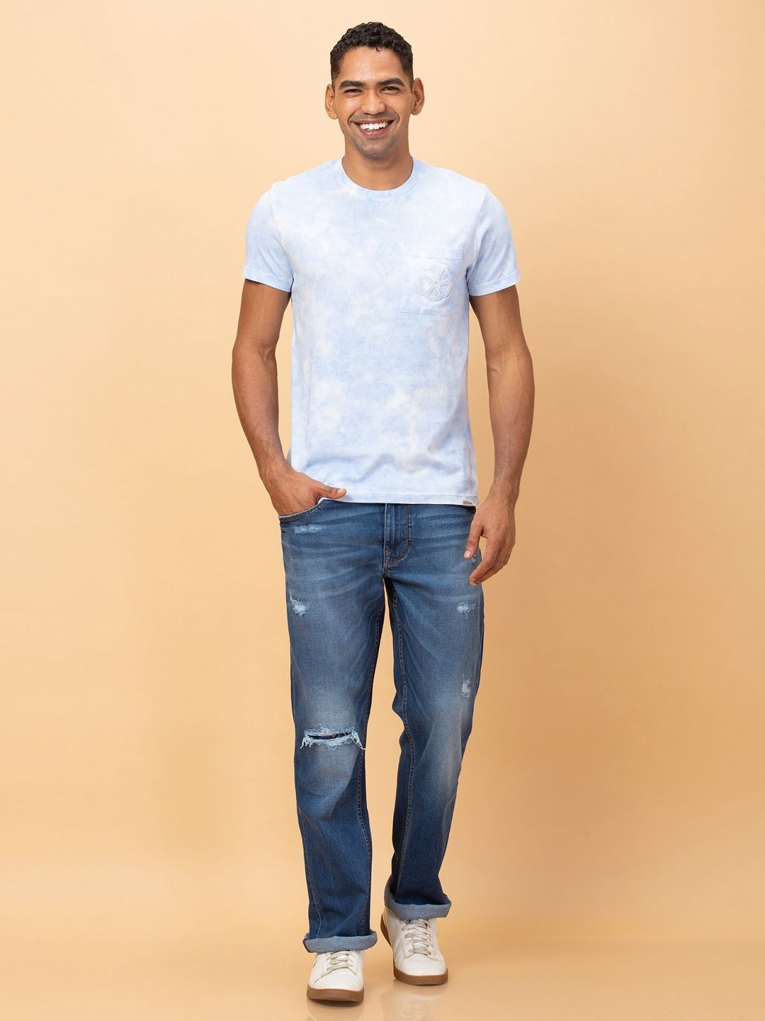 

Being Human Men Dyed Pockets T-shirt, Blue