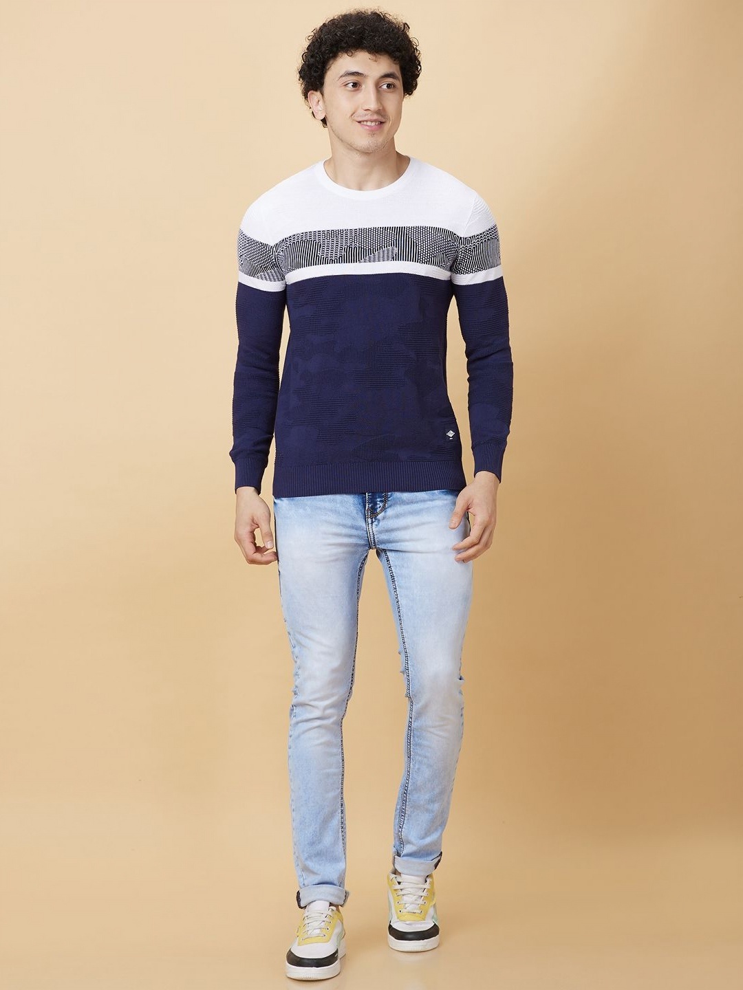 

Being Human Men Colourblocked Pockets T-shirt, White