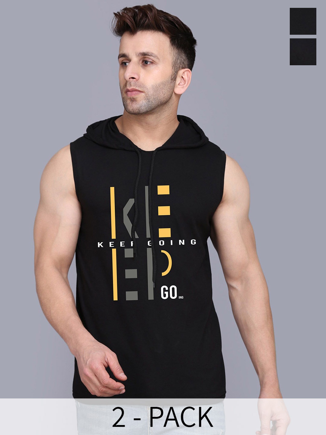 

SLOWLORIS Pack of 2 Printed Gym Innerwear Vests SL28 COMBO (KEEP BLACK) (ADV BLACK)