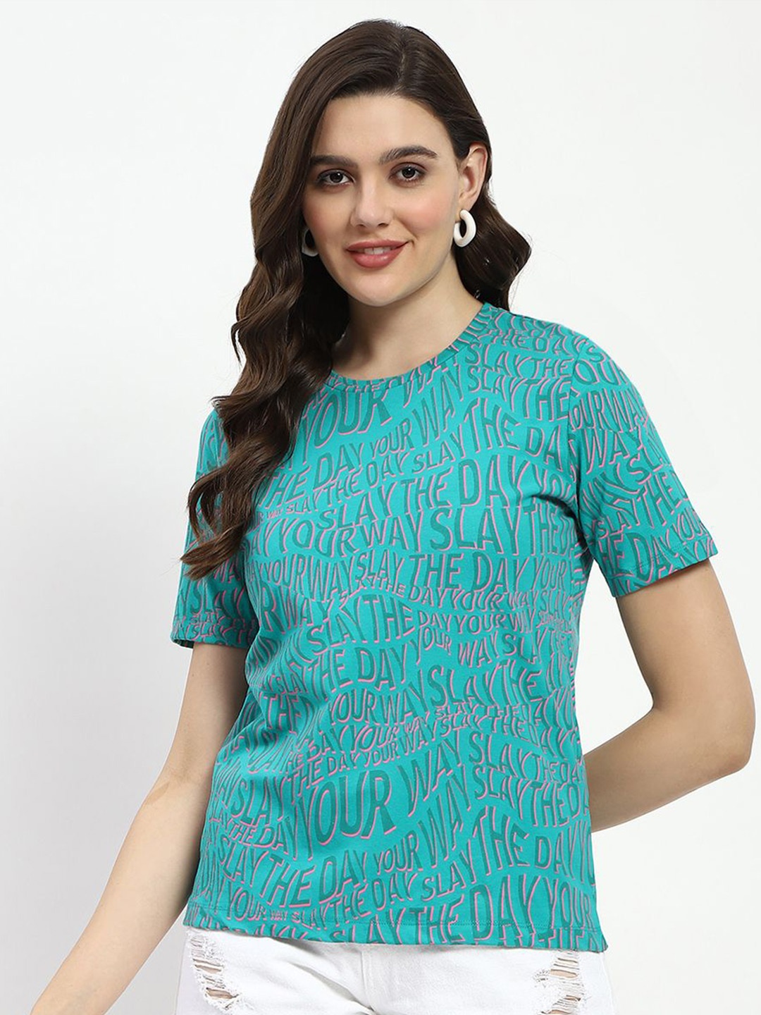 

Madame Print Cotton Top, Green