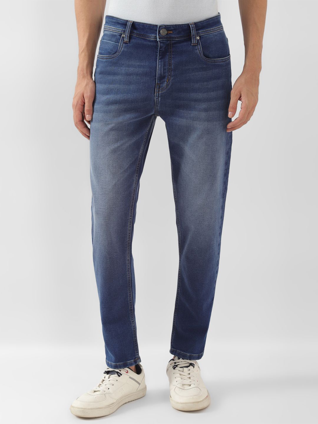

Peter England Casuals Men Slim Fit Heavy Fade Jeans, Navy blue