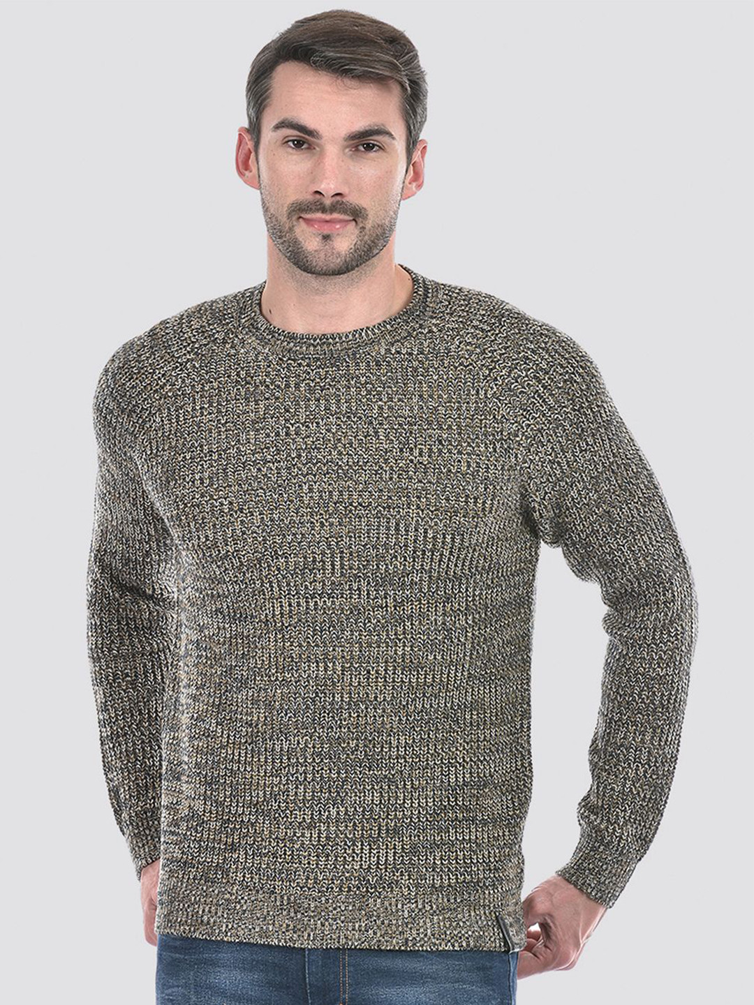 

Numero Uno Men Cable Knit Pullover, Brown