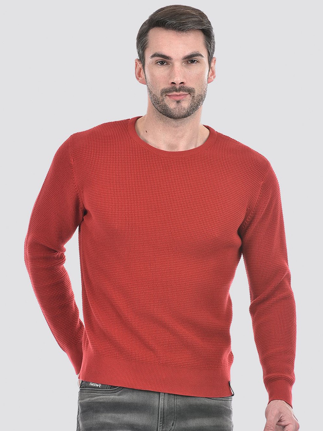 

Numero Uno Men Checked Pullover, Red