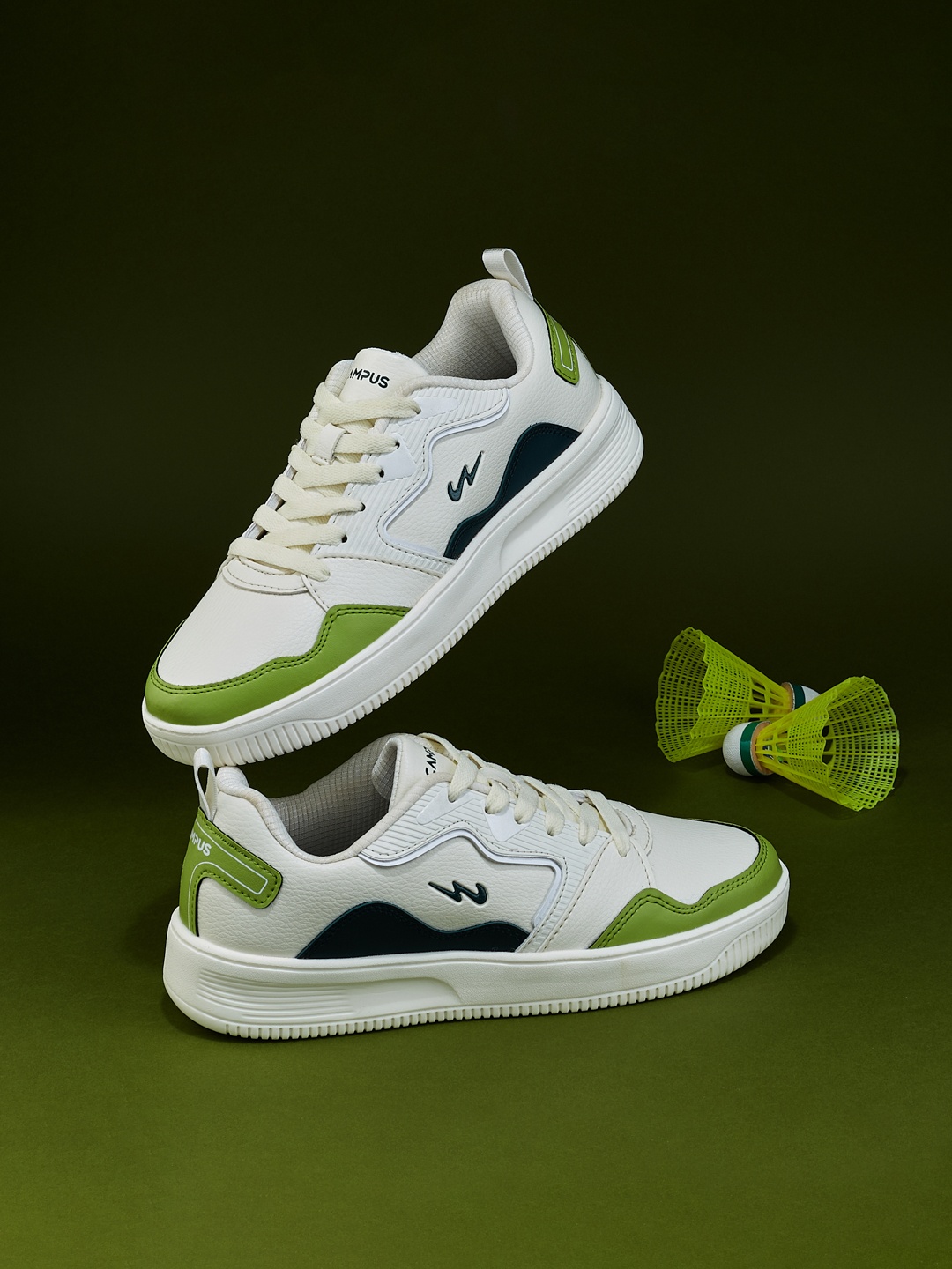 

Campus Women Colourblocked PU Sneakers, Off white