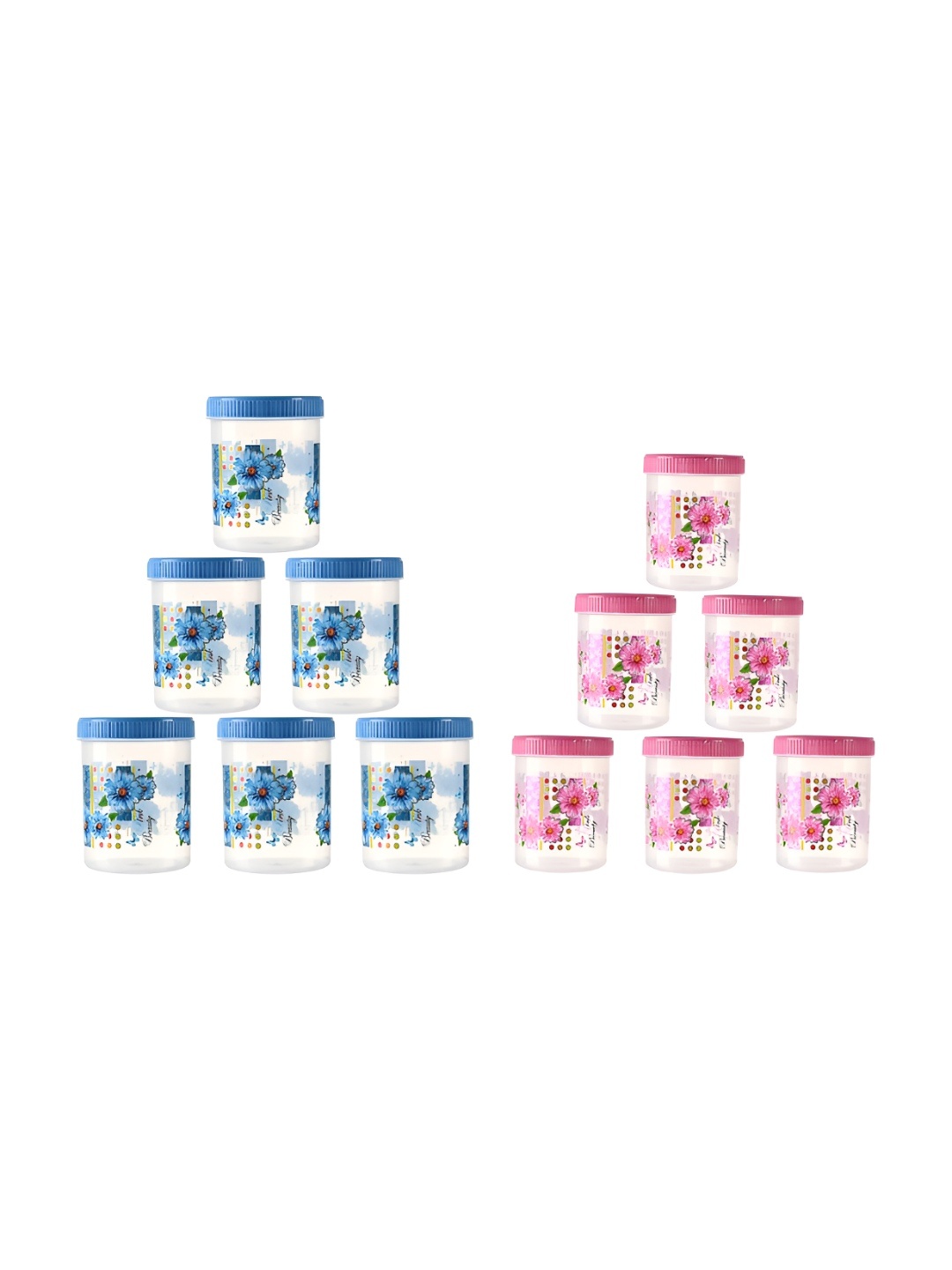 

Kuber Industries 12-Pcs Pink Storage Container 500ml & 1000ml