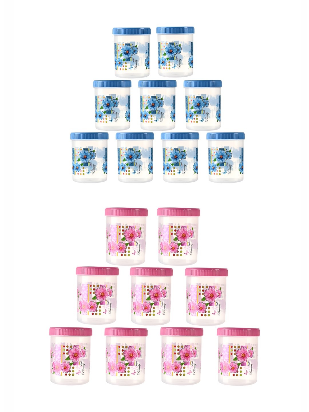 

Kuber Industries 18-Pcs Pink & Blue Storage Containers