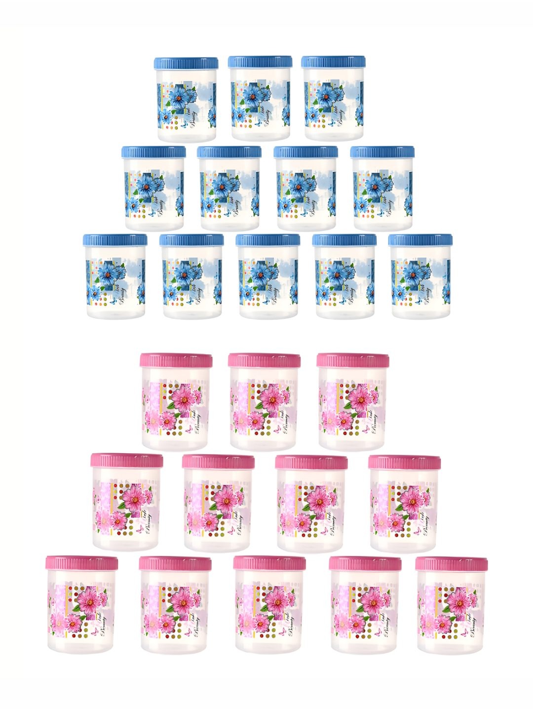 

Kuber Industries 24-Pcs Pink & Blue Storage Container 500ml & 1l