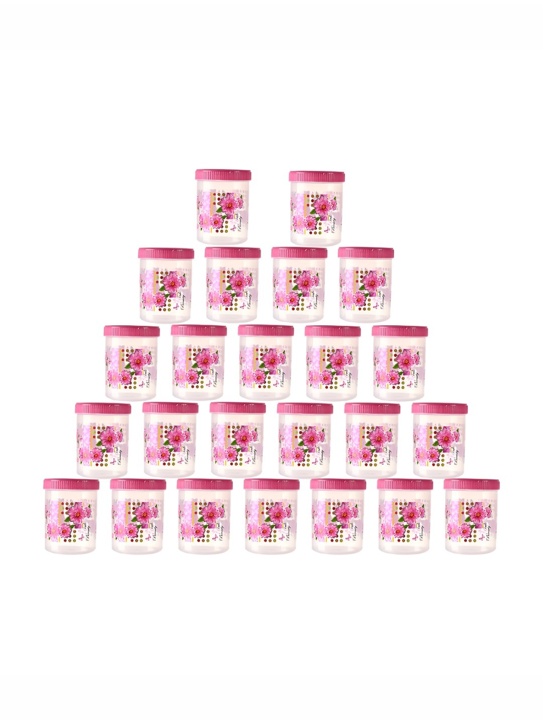

Kuber Industries 24 Pcs Pink Printed Plastic Container-1L