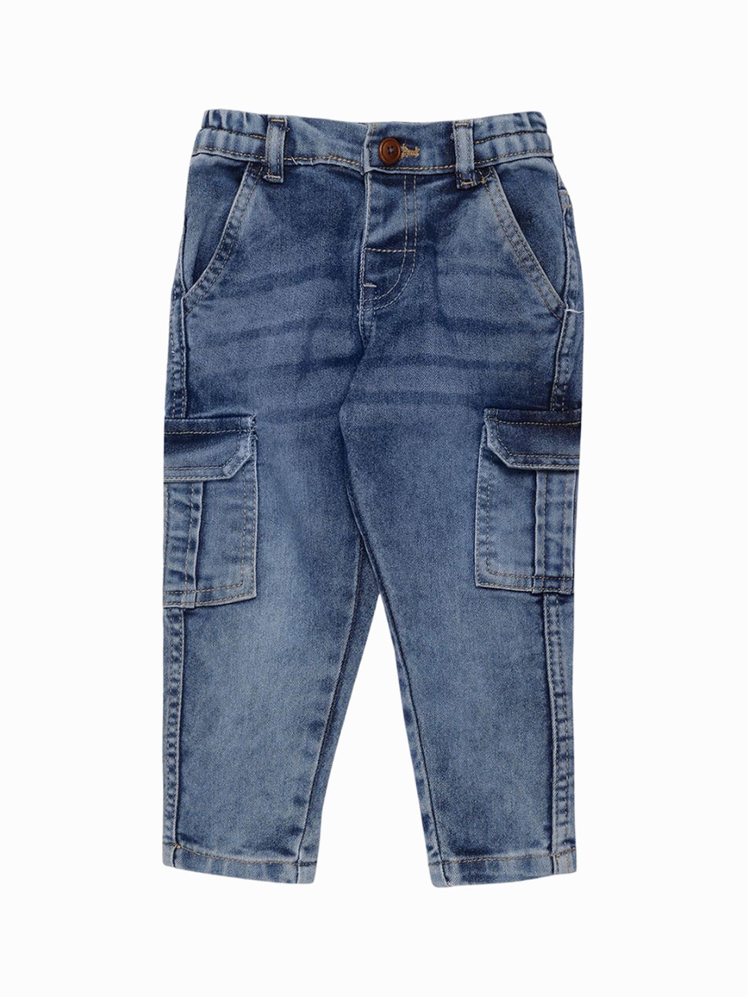 

My Milestones Boys Low Distress Heavy Fade Stretchable Jeans, Blue