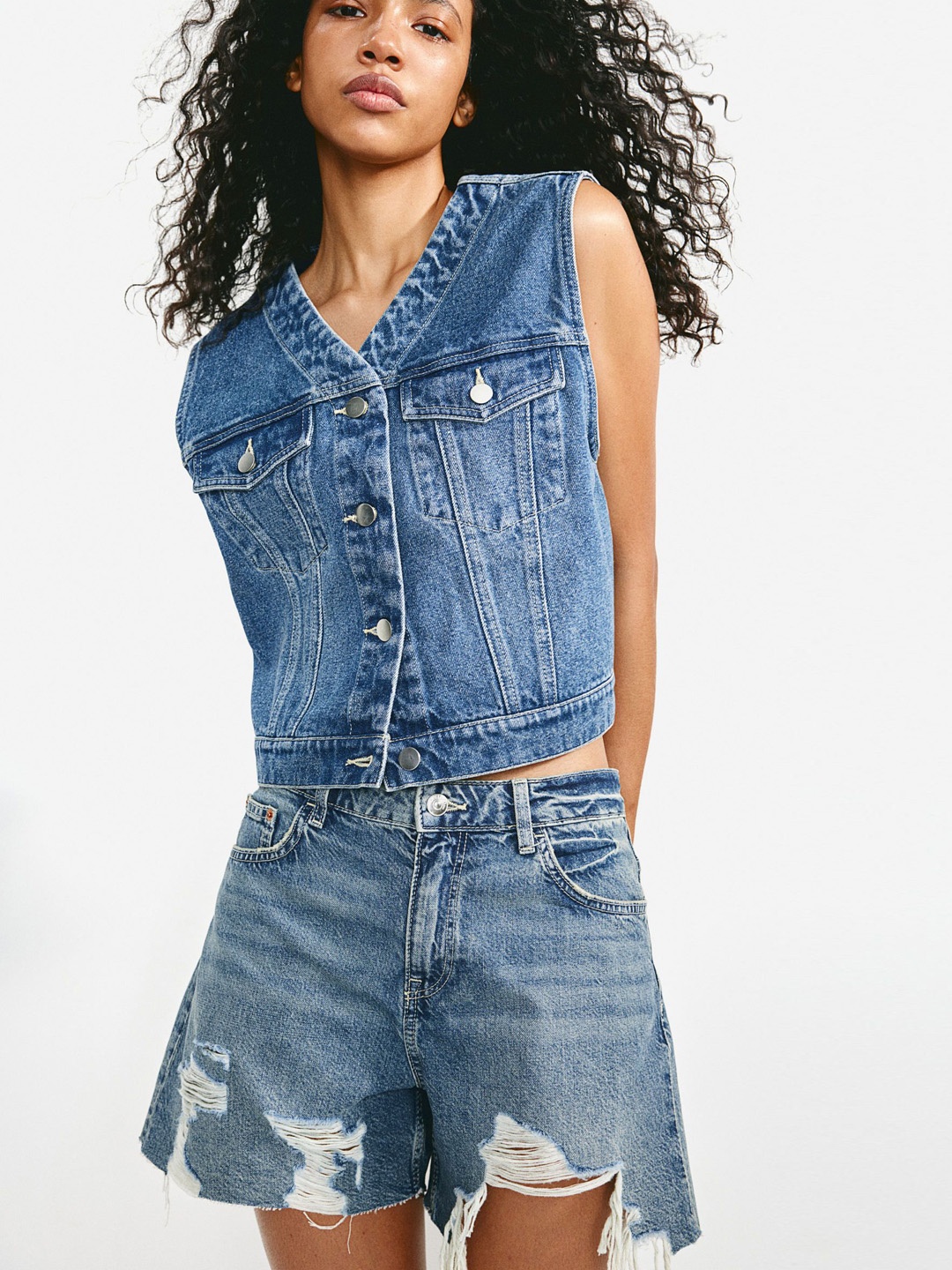 

H&M Regular Denim Shorts, Blue