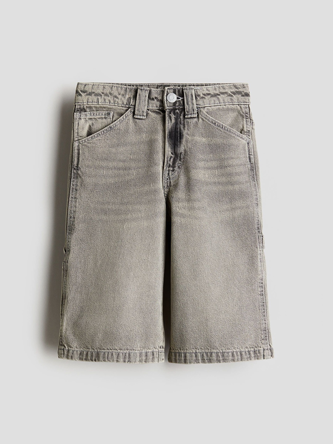 

H&M Boys Carpenter Denim Shorts, Grey