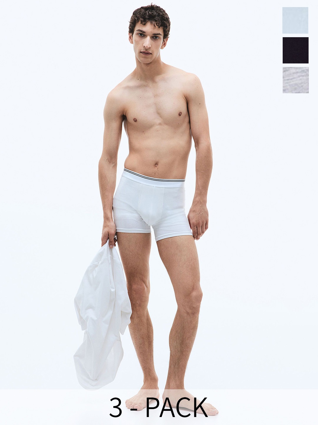 

H&M 3-Pack Xtra Life Mid Trunks, Blue