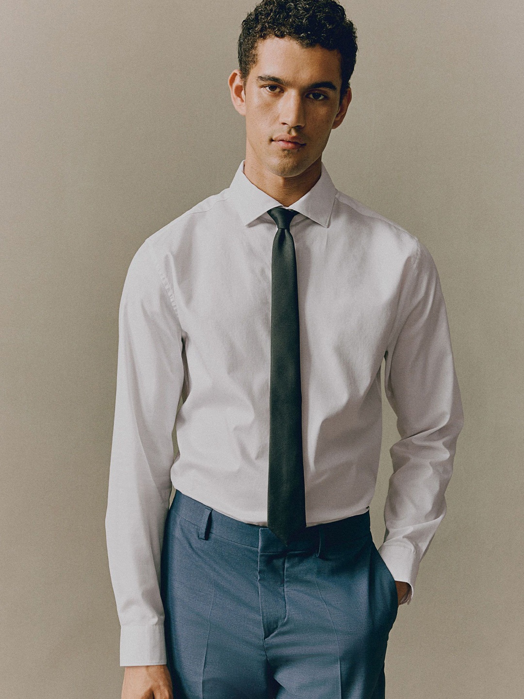 

H&M Pure Cotton Slim Fit Shirt, White