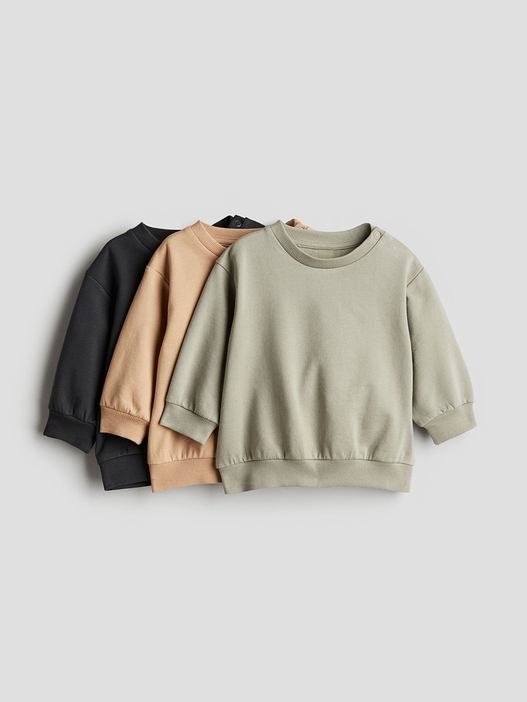 

H&M Infant Boys 3-Pack Cotton Sweatshirts, Green