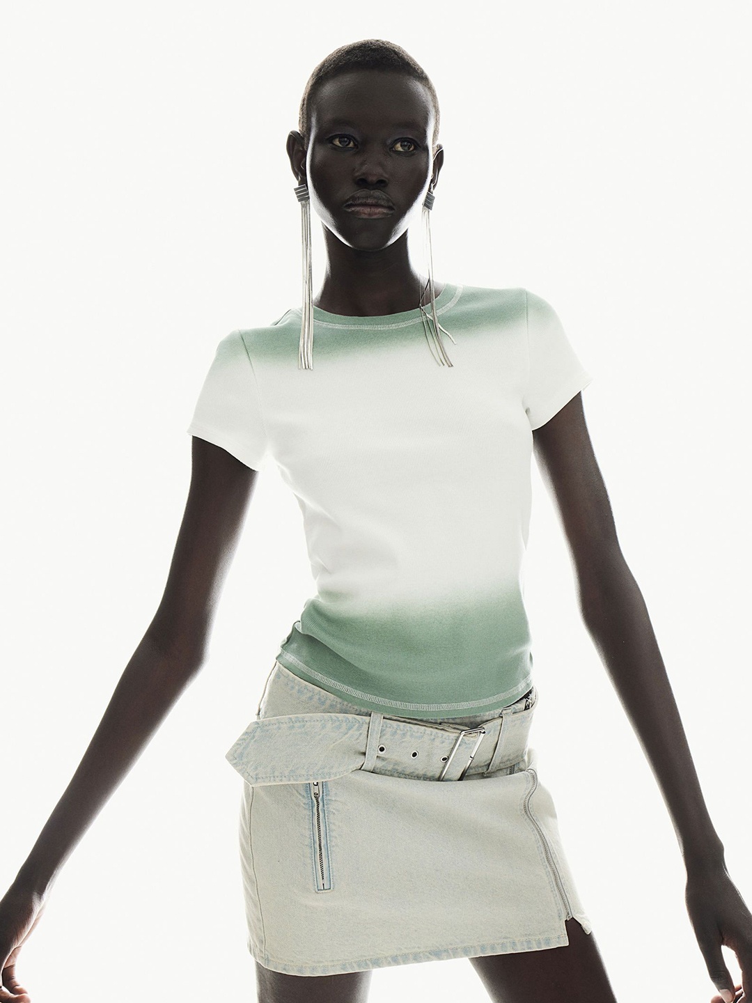 

H&M Ribbed T-Shirt, White