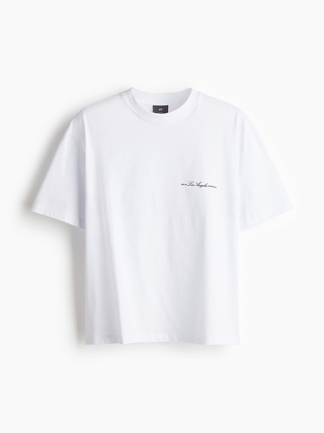 

H&M Men Loose Fit Printed T-Shirt, White