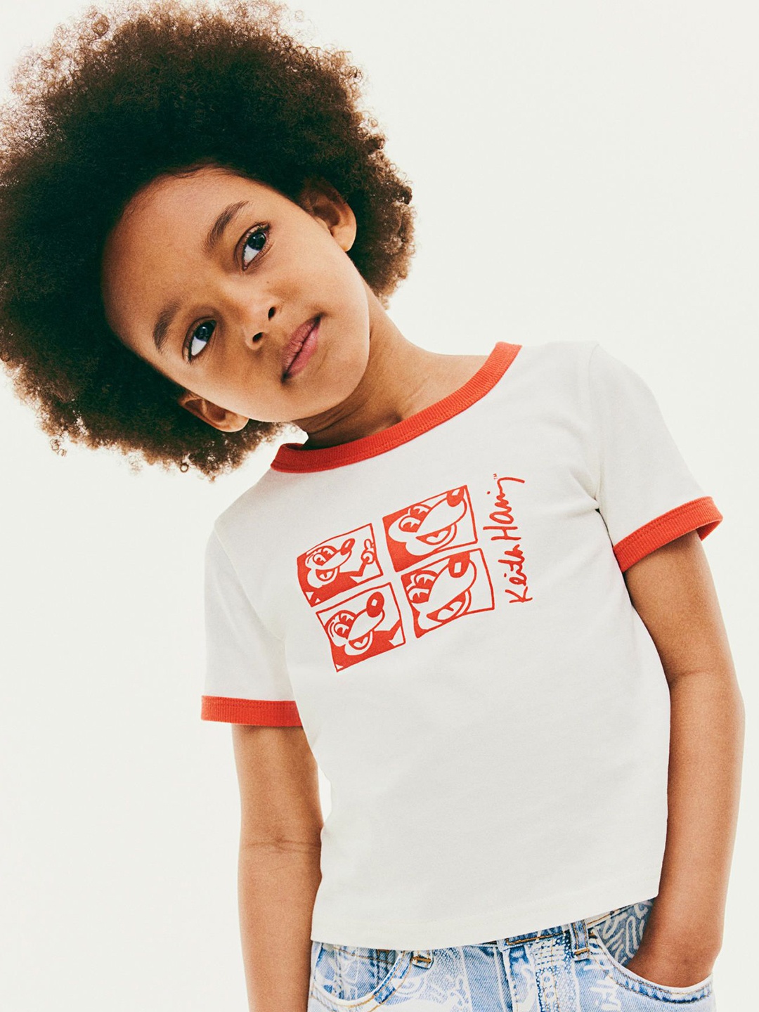 

H&M Girls Printed Cotton T-shirt, White