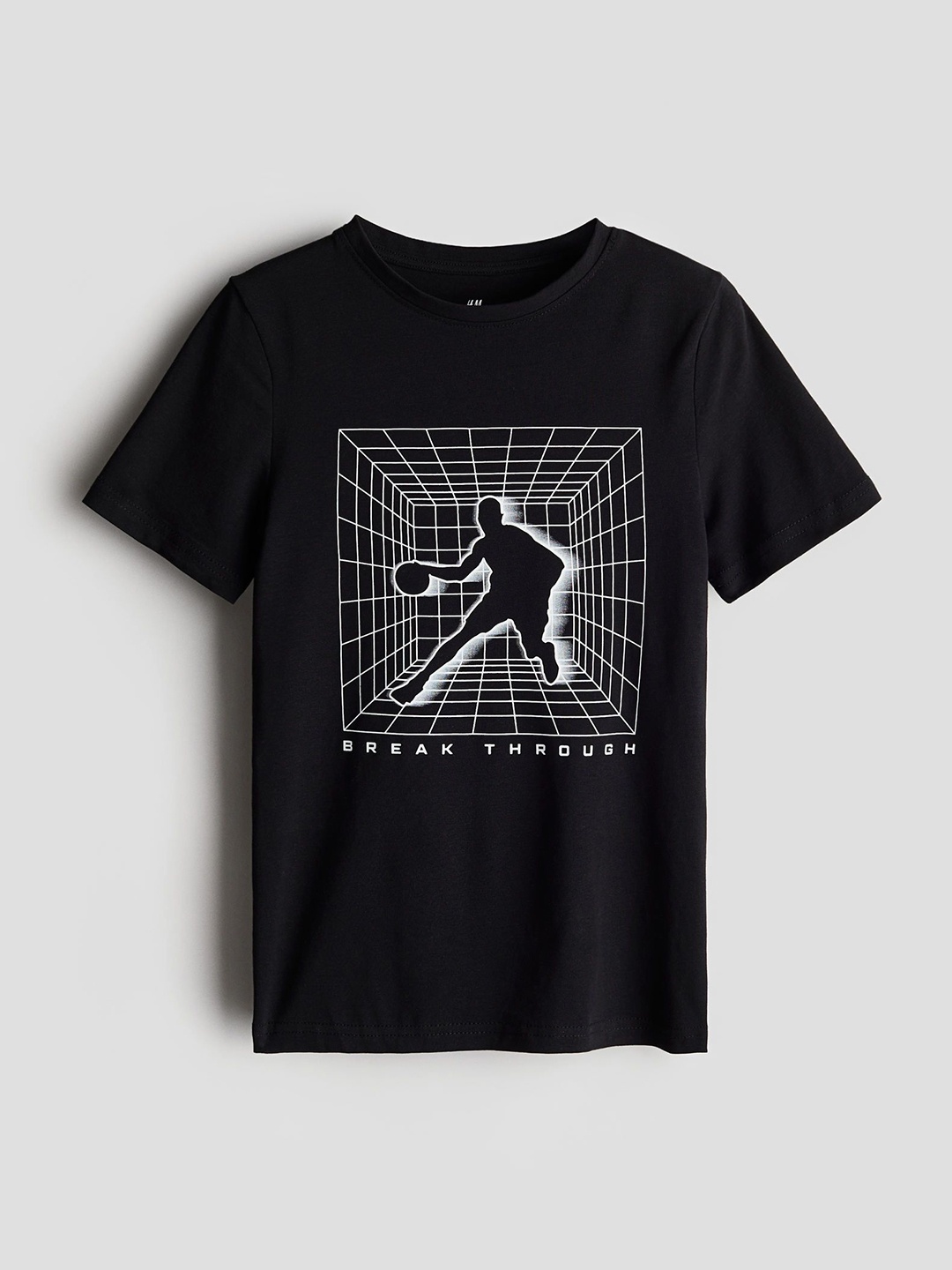 

H&M Boys Printed Cotton T-shirt, Black