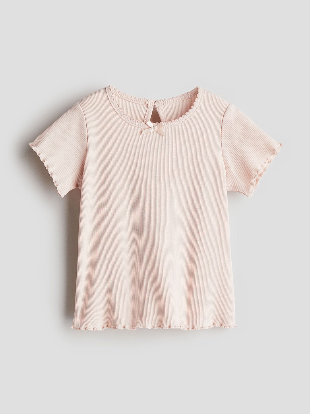

H&M Infant Girls Ribbed Jersey Top, Pink