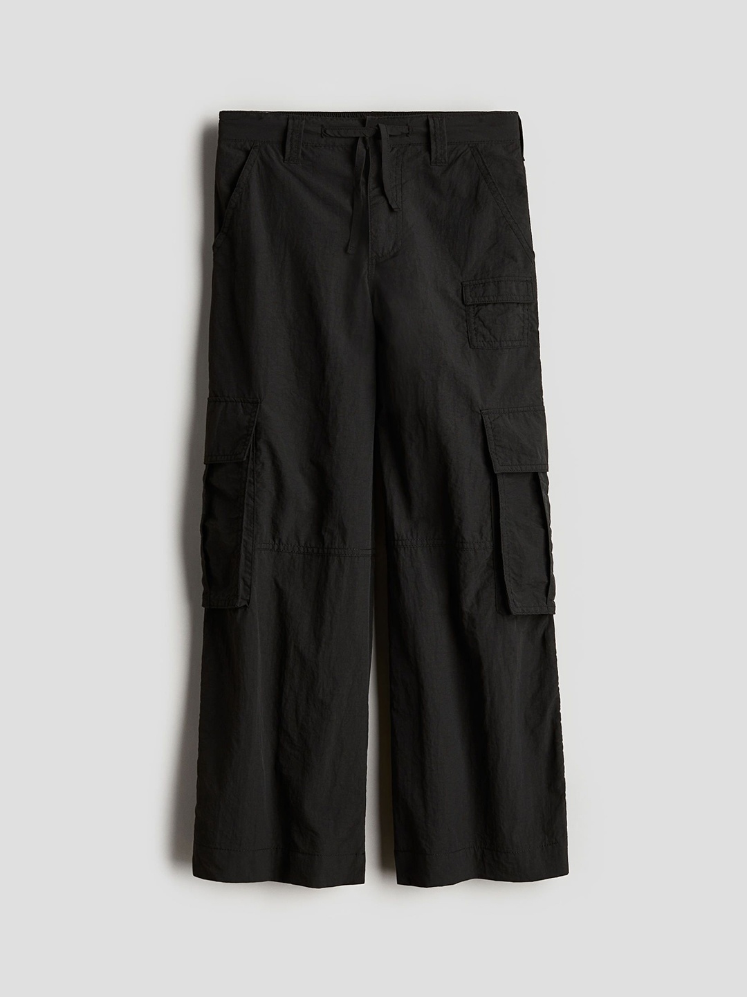 

H&M Girls Wide Cargo Trousers, Black