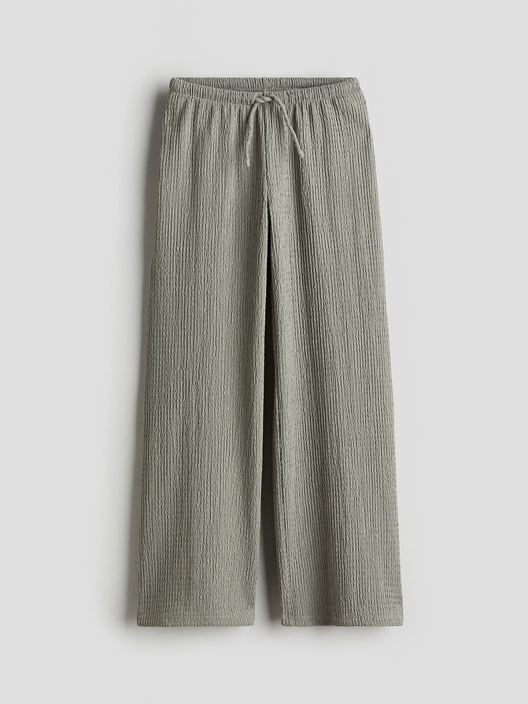 

H&M Girls Crinkled Jersey Trousers, Green