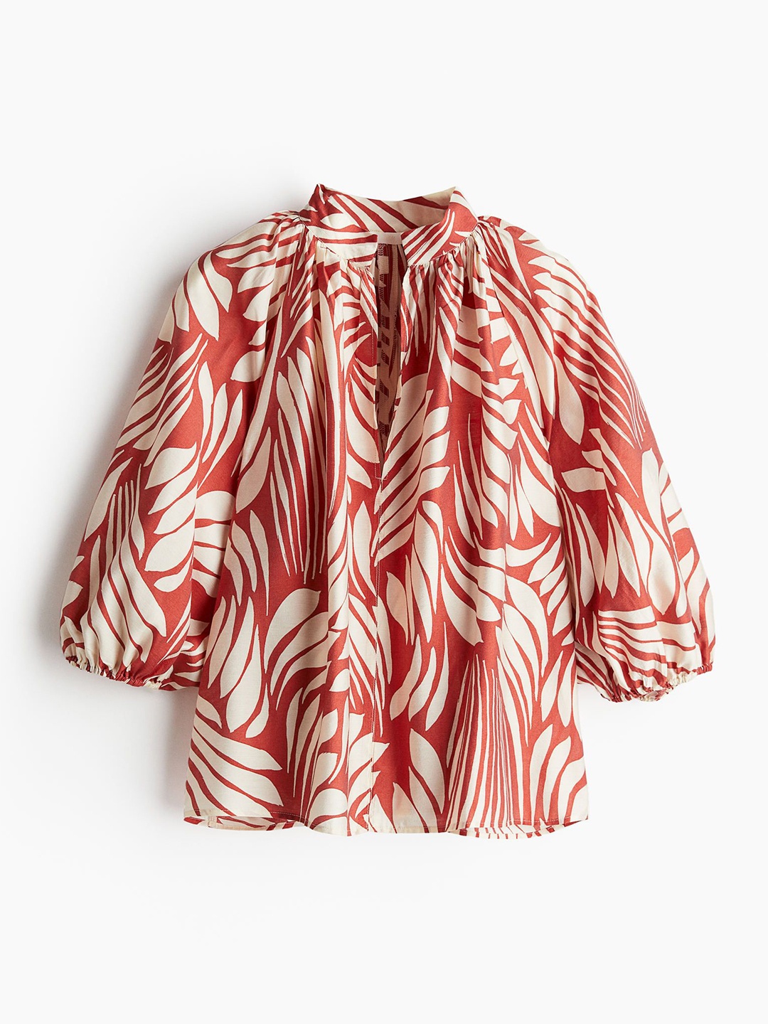 

H&M Balloon-Sleeved Blouse, Red