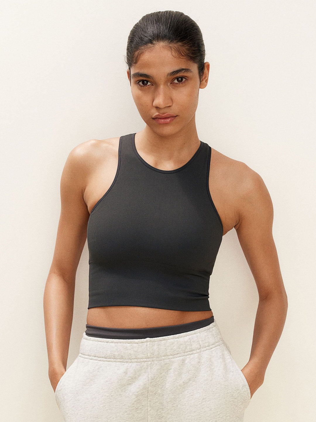 

H&M DryMove Medium Support Sports Bra, Grey