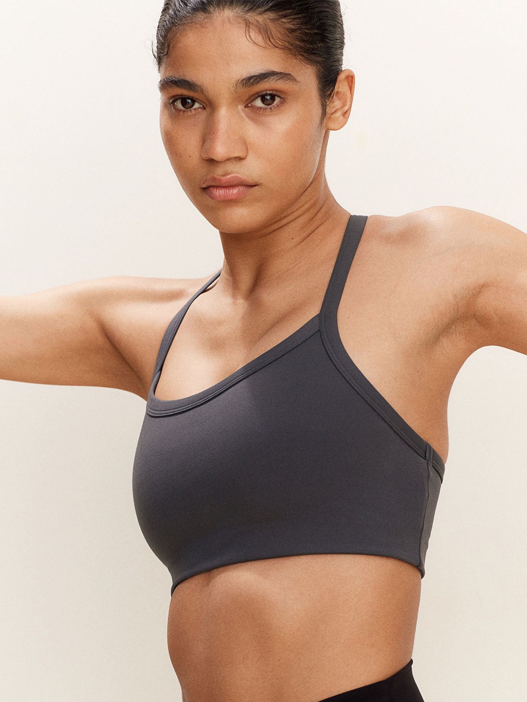 H&M DryMove Medium Support Sports Bra, Grey