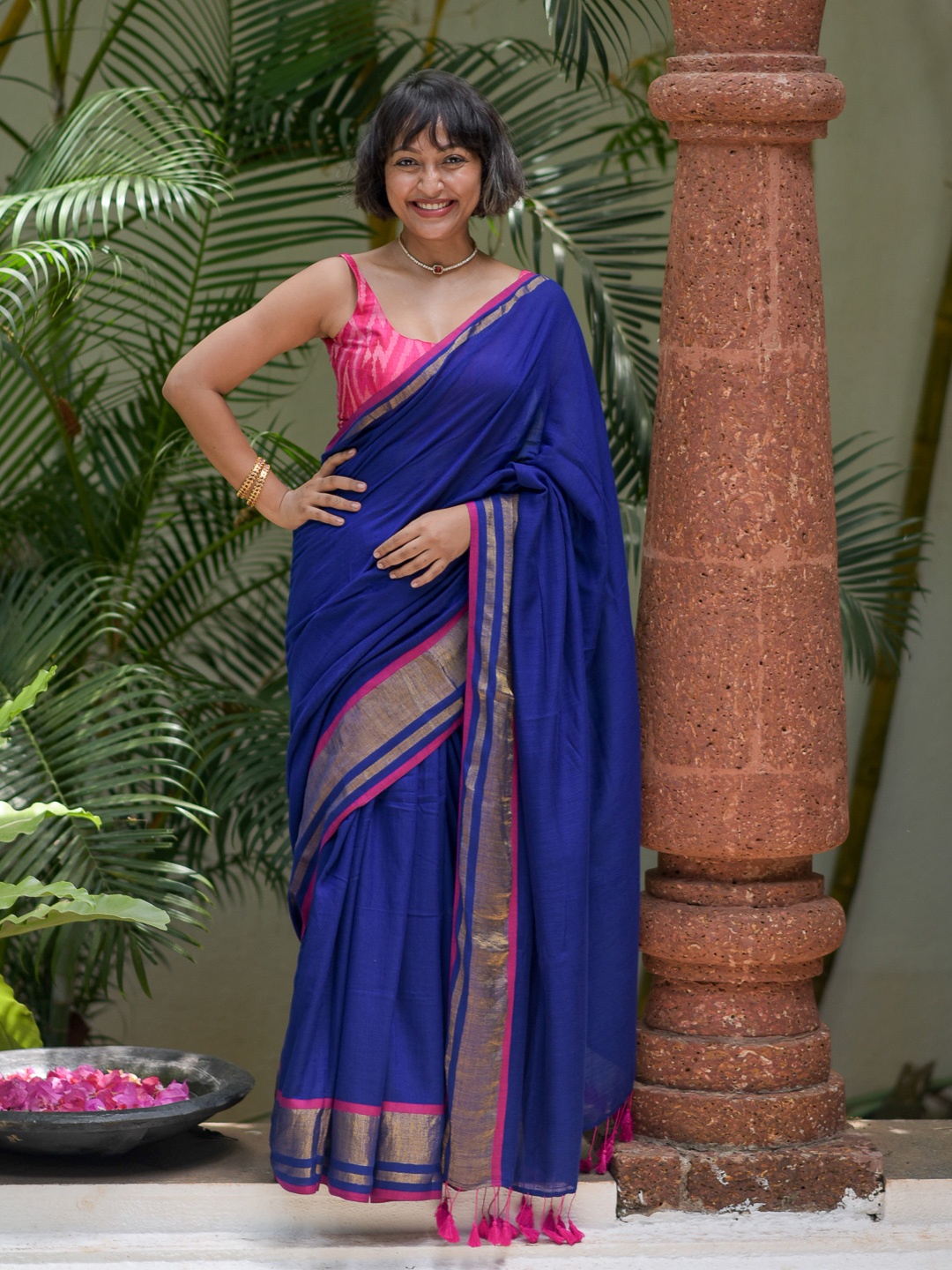 

Suta Zari Saree, Blue