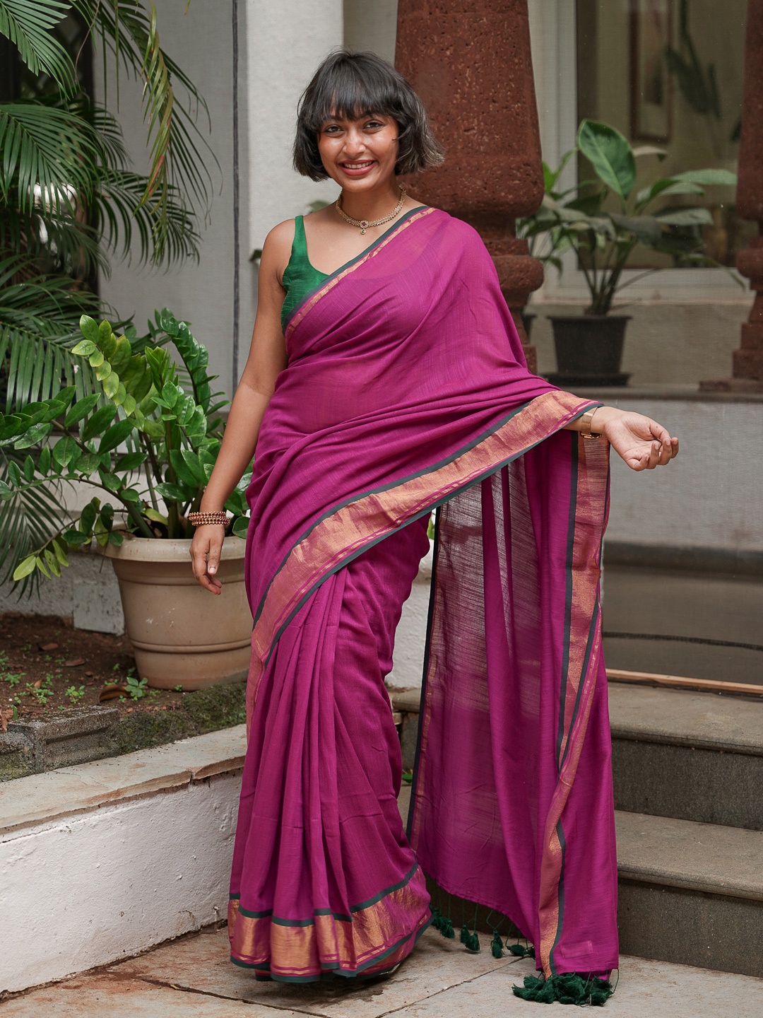 

Suta Zari Saree, Purple