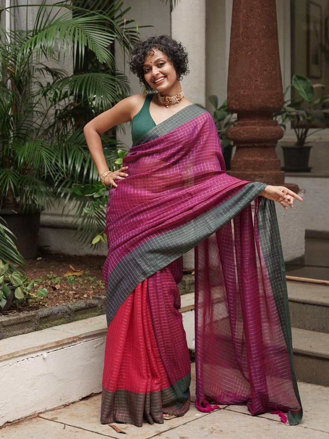 

Suta Zari Saree, Pink