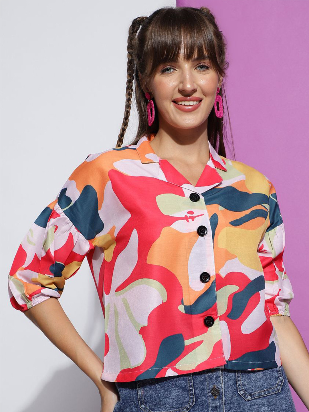 

J Turritopsis Women Opaque Printed Casual Shirt, Sea green